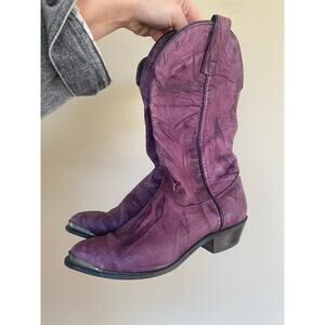Rare USA Capezio Purple Leather Cowgirl Boots Size 6.5